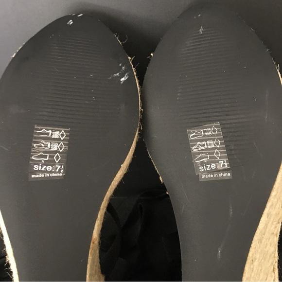 Michael Antonio Braided Jute Wedge Cross Ankle Strap Sandals 7.5 Open Toe - Picture 6 of 9